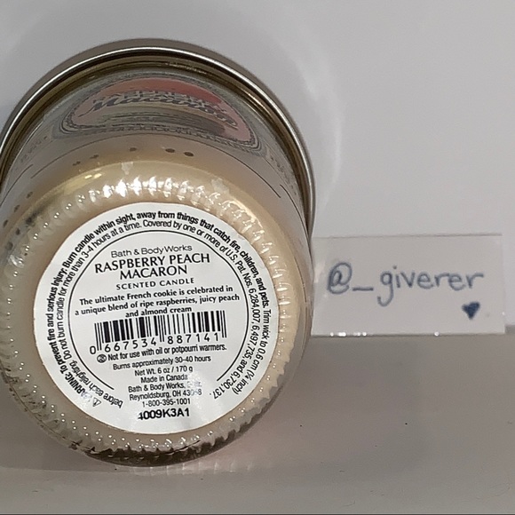 RARE Raspberry Peach Macaron Sweet Shop Mason Jar Candle - Picture 3 of 14